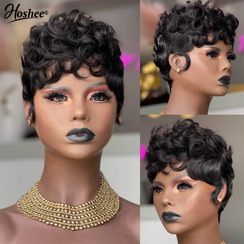 Hoshee Short Water Wave Black Natural Color Glueless Wear And Go Human Hair Wig Full Machine Made Pixie Bob Cut Wigs For Woman
Hoshee Short Water Wave Black Natural Color Glueless Wear And Go Human Hair Wig Full Machine Made Pixie Bob Cut Wigs For Woman