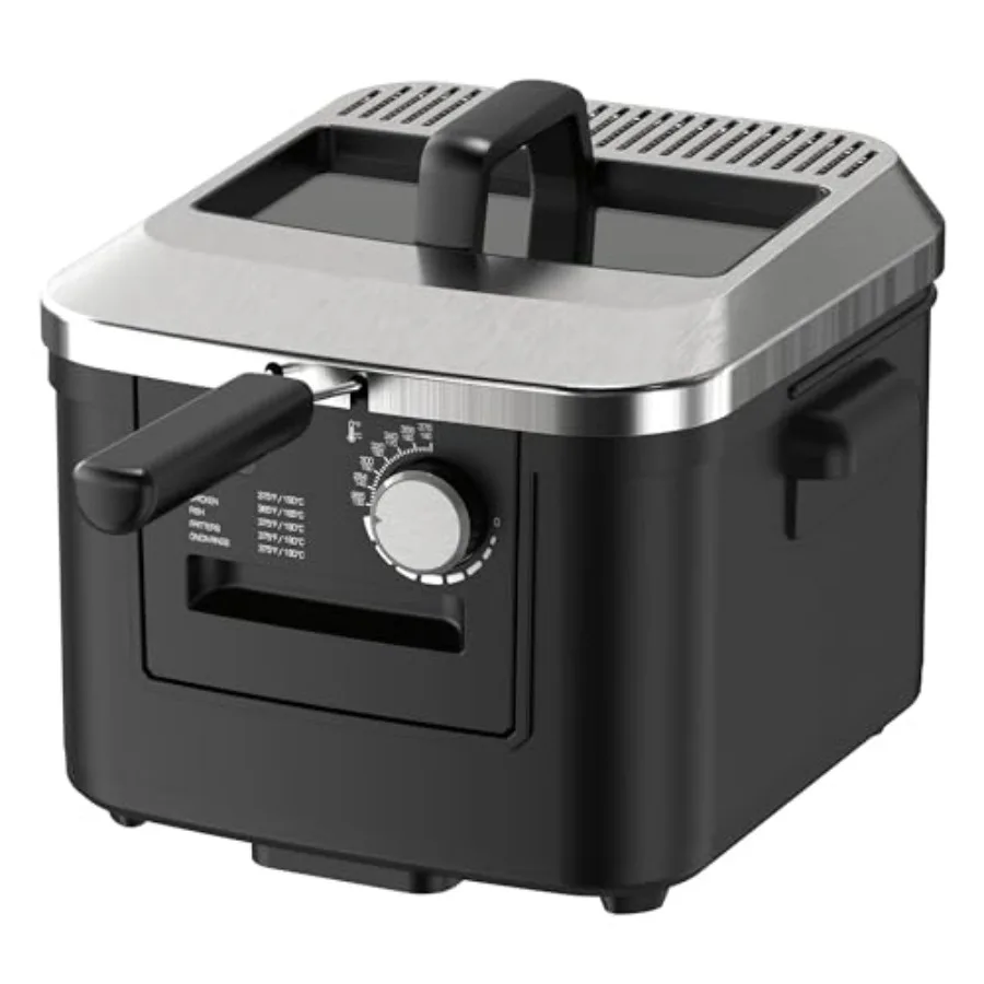 4L Electric Deep Fryer Matte Black with Large Cooking Basket Base Unit Magnetic Cord See-through Lid Cool-touch Handle for Safe
4L Electric Deep Fryer Matte Black with Large Cooking Basket Base Unit Magnetic Cord See-through Lid Cool-touch Handle for Safe