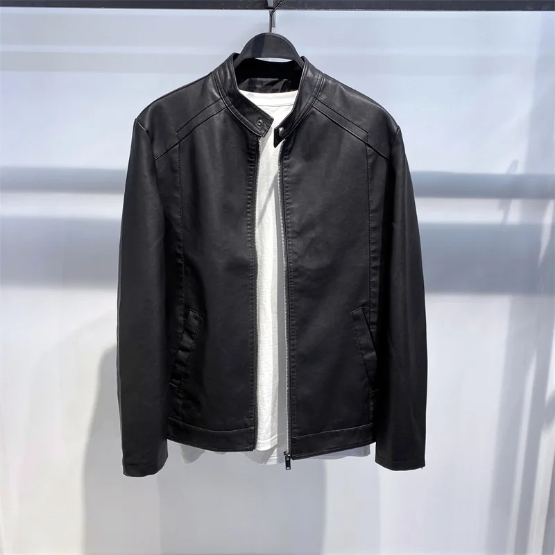 Faionable Autumn Winter Men's Leather Jaet Slim Fit Punk Busin Sle Motorcycle Coat Youth Casual Straight Collar
Faionable Autumn Winter Men's Leather Jaet Slim Fit Punk Busin Sle Motorcycle Coat Youth Casual Straight Collar