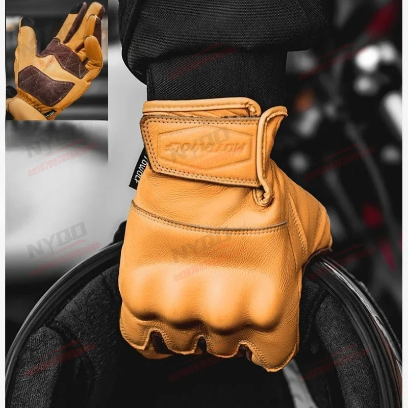 Motorcycle Retro Gloves, Men's and Women's Universal Leather Full Finger Riding Anti Fall Equipment, All Season Commuting
Motorcycle Retro Gloves, Men's and Women's Universal Leather Full Finger Riding Anti Fall Equipment, All Season Commuting