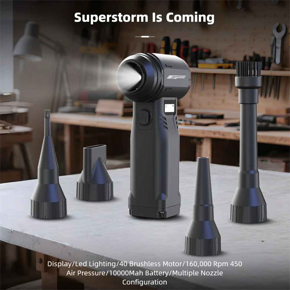 2025 New G1 Violent Fan 160000RPM Powerful Air Blower, 450g wind pressure, 52m/s wind speed, Brushless Turbo Jet Blower Type-C
2025 New G1 Violent Fan 160000RPM Powerful Air Blower, 450g wind pressure, 52m/s wind speed, Brushless Turbo Jet Blower Type-C