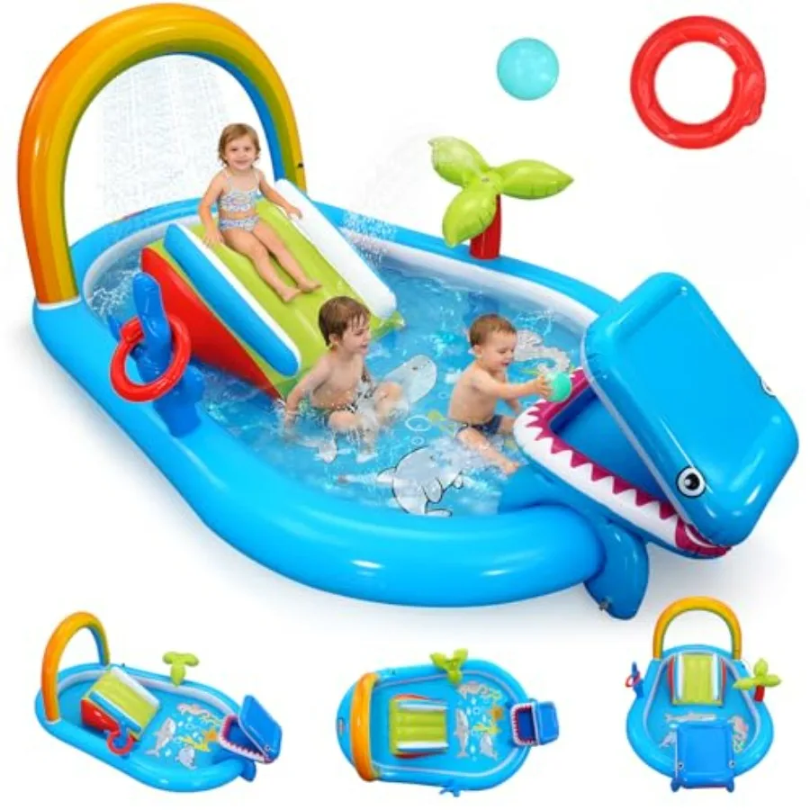 Outdoor/Indoor inflatable kids play center, PVC material, multicolor, includes water sprayer, waterfall, ocean ball, and slide,
Outdoor/Indoor inflatable kids play center, PVC material, multicolor, includes water sprayer, waterfall, ocean ball, and slide,