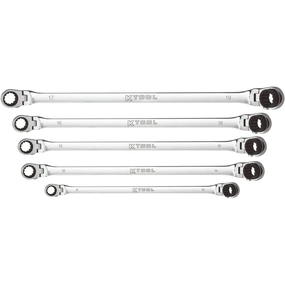 5-Piece Reversible Double Box Ratcheting Wrench Set for Garages, Repair Shops, and DIY Projects, Black
5-Piece Reversible Double Box Ratcheting Wrench Set for Garages, Repair Shops, and DIY Projects, Black