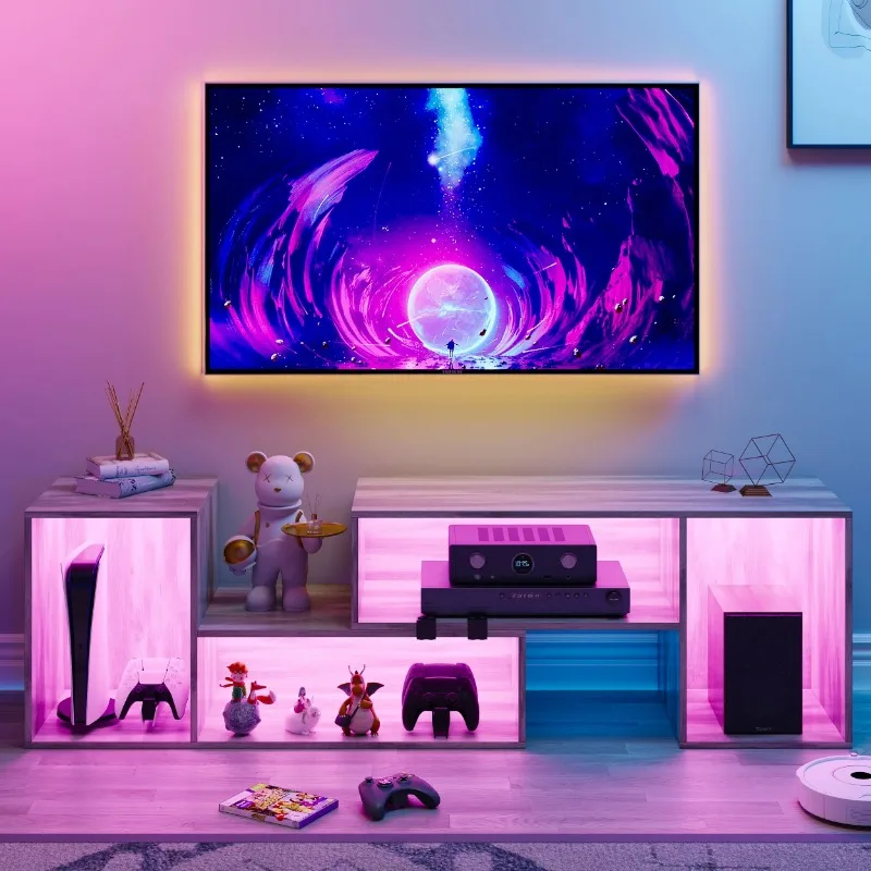 DIY LED TV Stand for TVs up to 70 inch, Deformable Gaming Entertainment Center, Oak
DIY LED TV Stand for TVs up to 70 inch, Deformable Gaming Entertainment Center, Oak