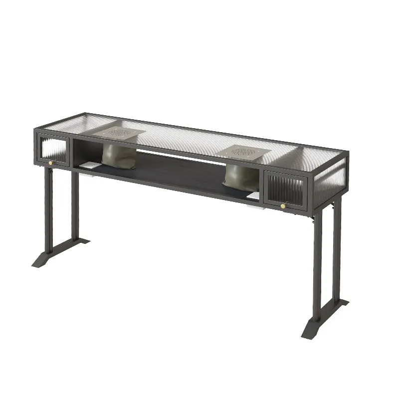 LH manicure table with vacuum cleaner, black simple manicure shop special table, glass manicure table
LH manicure table with vacuum cleaner, black simple manicure shop special table, glass manicure table