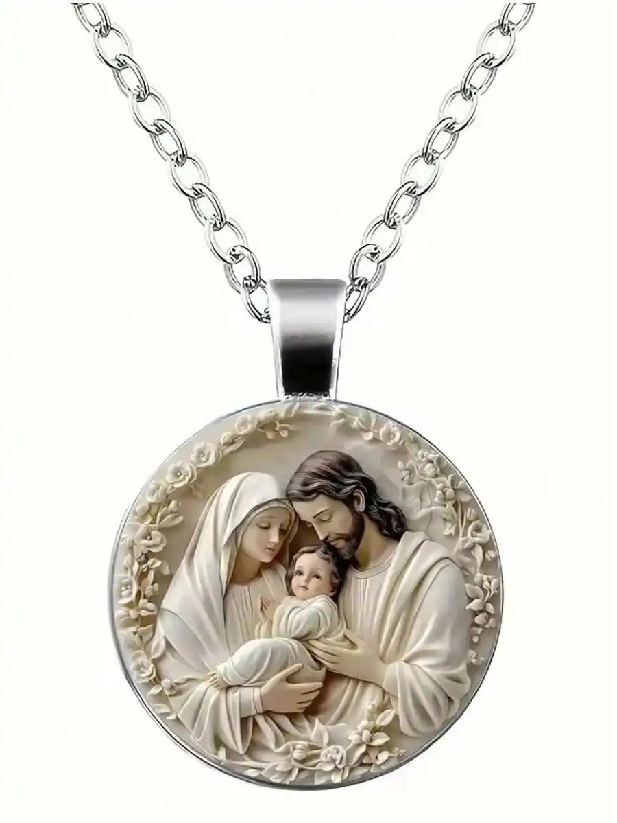 Holy Elegant Madonna And Jesus Pendant Necklace Alloy Glass Religious Jewelry For Daily Wear Or Gift
Holy Elegant Madonna And Jesus Pendant Necklace Alloy Glass Religious Jewelry For Daily Wear Or Gift