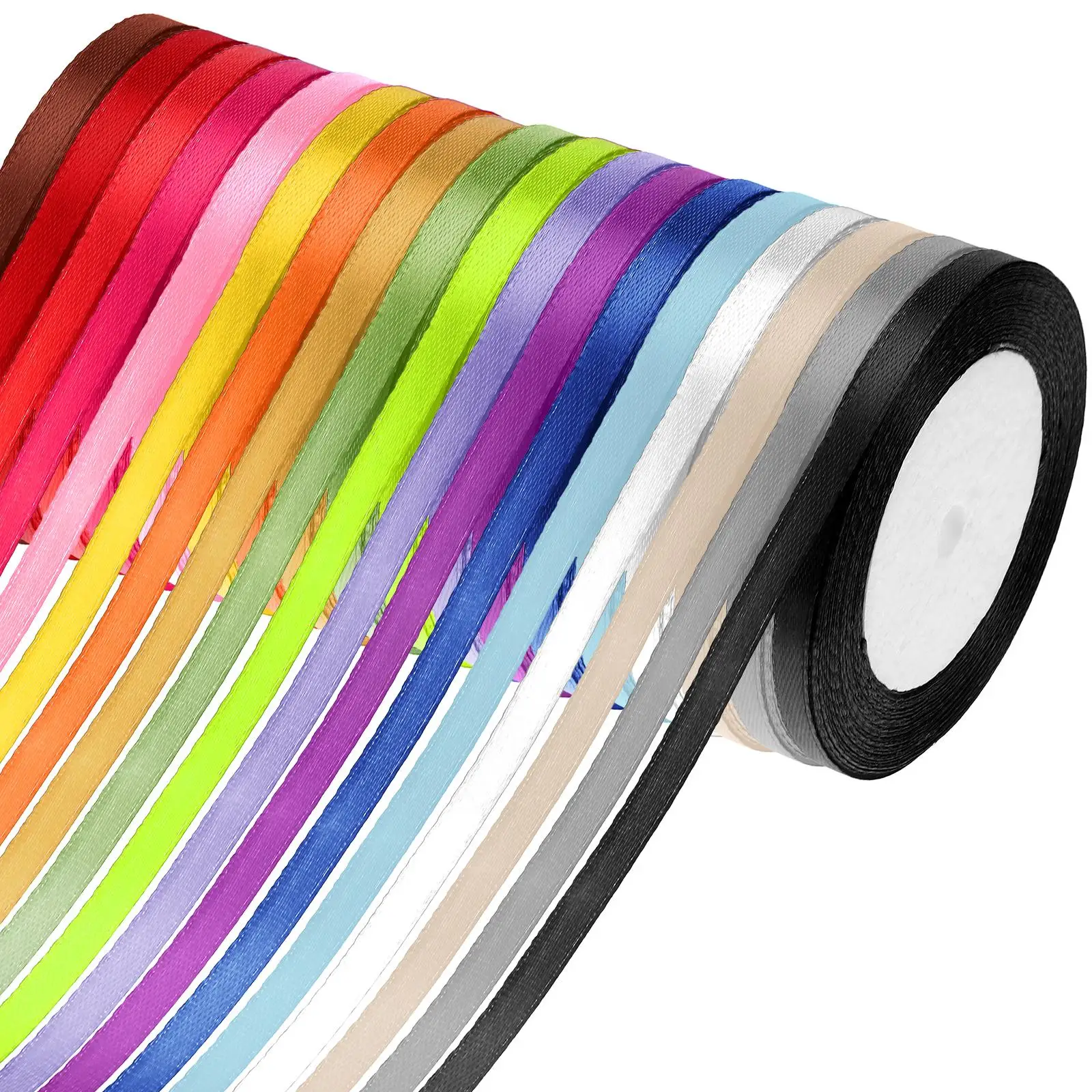 18 Rolls Colorful Ribbons White Flower Bouquet Gift Wrapping Fabric Polyester Ribbon For Crafts DIY Decor Assorted Thin
18 Rolls Colorful Ribbons White Flower Bouquet Gift Wrapping Fabric Polyester Ribbon For Crafts DIY Decor Assorted Thin