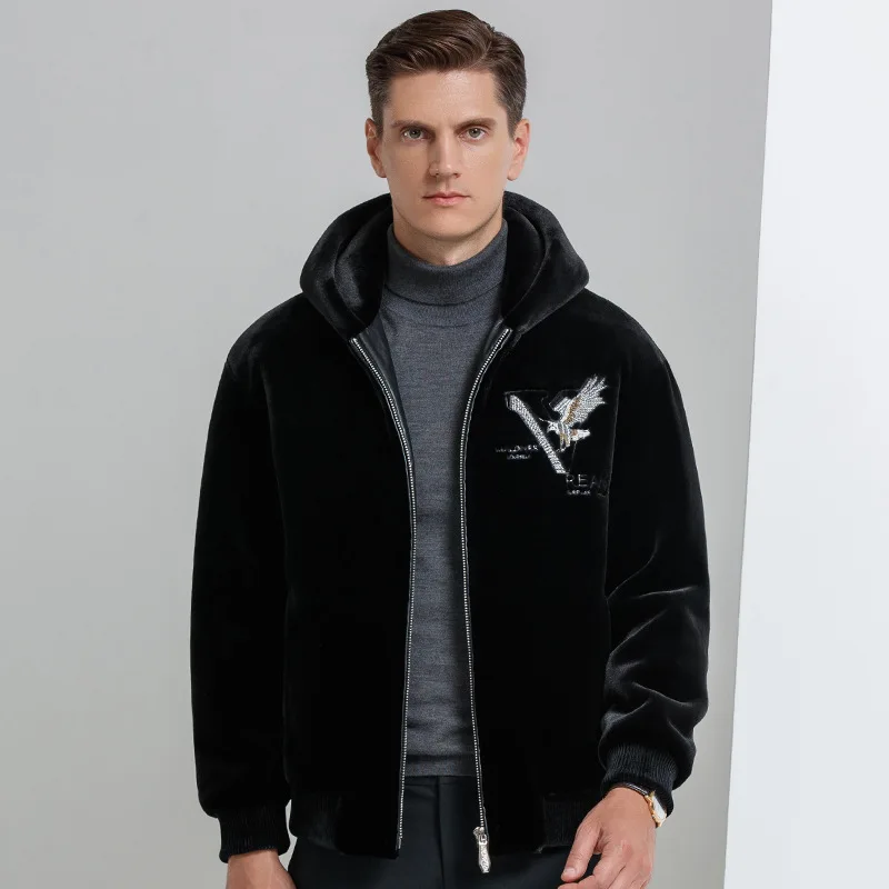 Autumn Winter New Tops Imitation Mink Fur Coat Parkas Men Eagle Embroidery Hooded Leather Jacket Male Youth Thick Tide Outerwear
Autumn Winter New Tops Imitation Mink Fur Coat Parkas Men Eagle Embroidery Hooded Leather Jacket Male Youth Thick Tide Outerwear