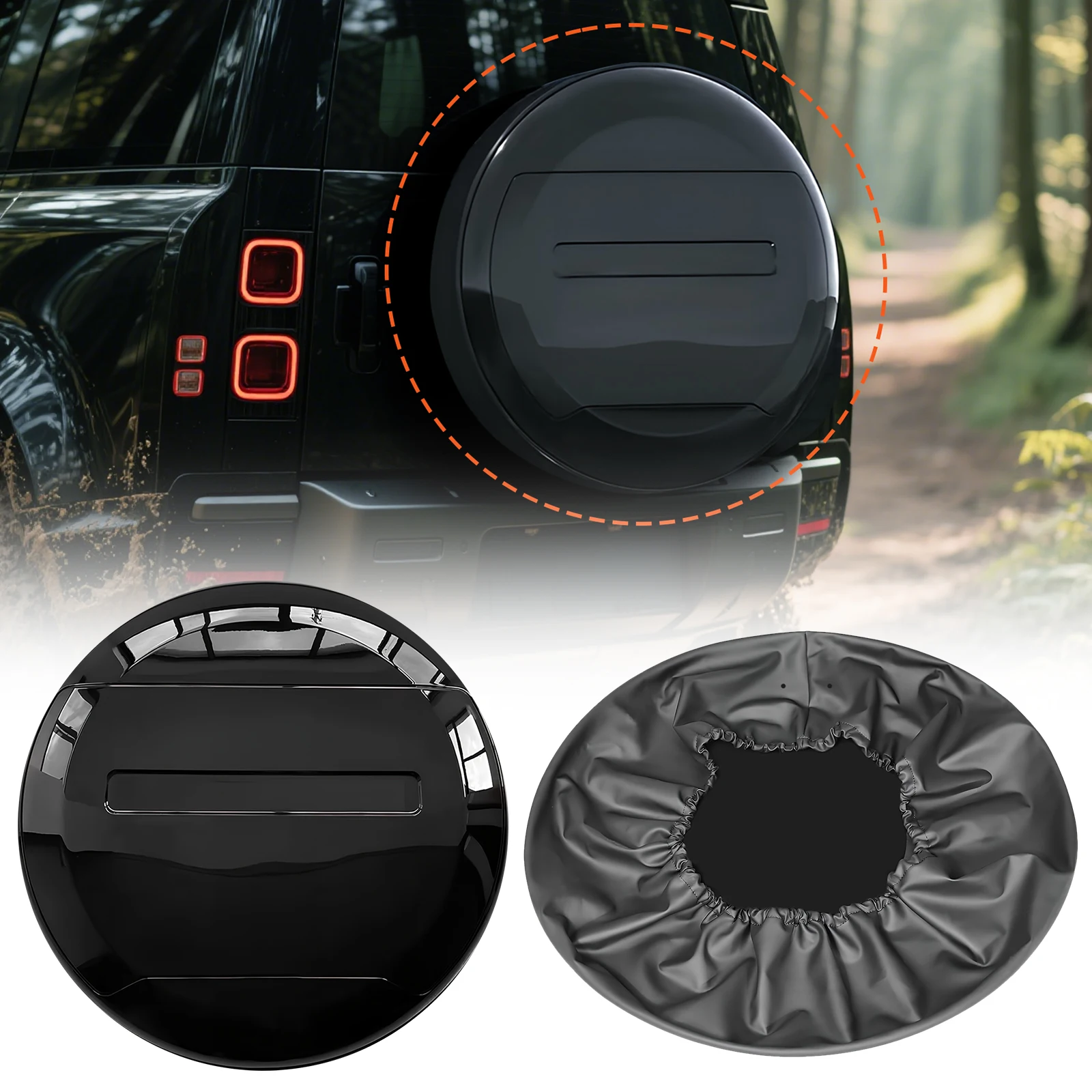 ABS Rear Spare Tire Tyre Wheel Cover Protector ABS Spare Tyre Tire Wheel Cover Fit for Land Rover Defender 90 110 130 2000-2025
ABS Rear Spare Tire Tyre Wheel Cover Protector ABS Spare Tyre Tire Wheel Cover Fit for Land Rover Defender 90 110 130 2000-2025