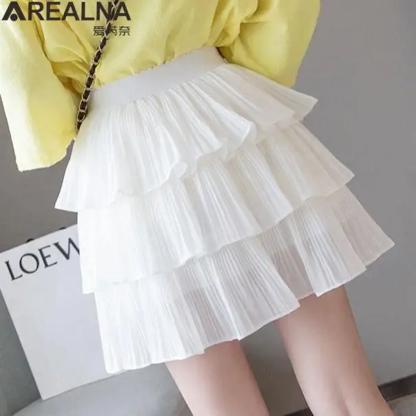 Summer Women Elasticity Waist Mini Skirt Ladies korean fashion Chiffon Skirt Casual Cake Skirts Black White Femme Pleated Skirts
Summer Women Elasticity Waist Mini Skirt Ladies korean fashion Chiffon Skirt Casual Cake Skirts Black White Femme Pleated Skirts