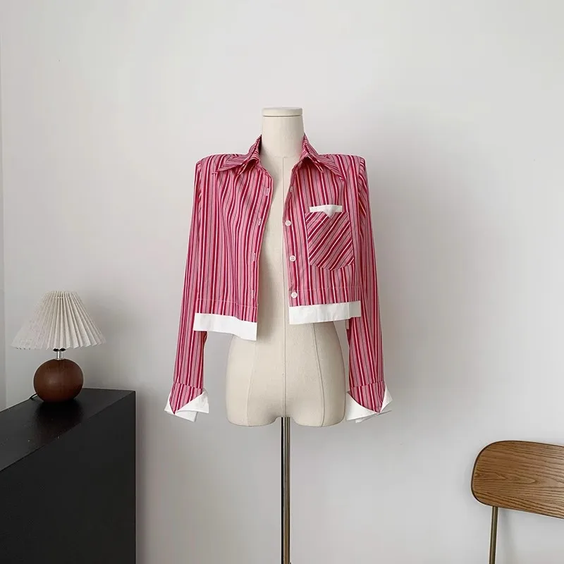Y2K Vintage Striped Shirt Tops Korean Fashion Chic street design Casual Commuter For Women Shirt 2023 Blusas
Y2K Vintage Striped Shirt Tops Korean Fashion Chic street design Casual Commuter For Women Shirt 2023 Blusas