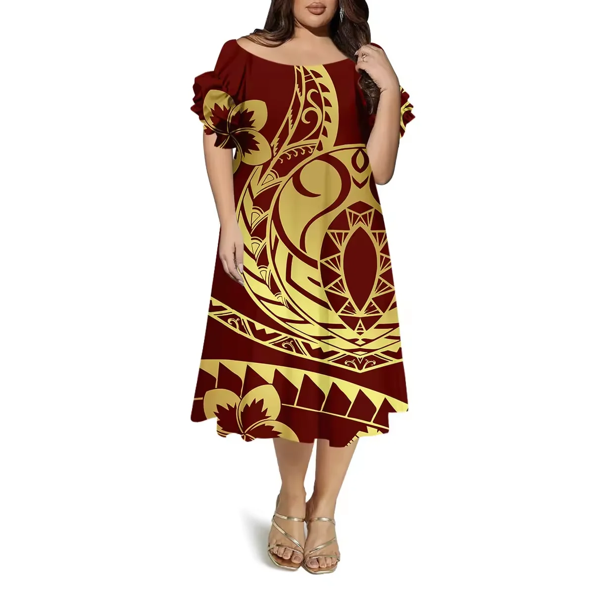 off the Shoulder Design Women's Dress Custom Samoan Print Loose Casual Dress Polynesian Tribal Butterfly Short Sleeve Dress
off the Shoulder Design Women's Dress Custom Samoan Print Loose Casual Dress Polynesian Tribal Butterfly Short Sleeve Dress