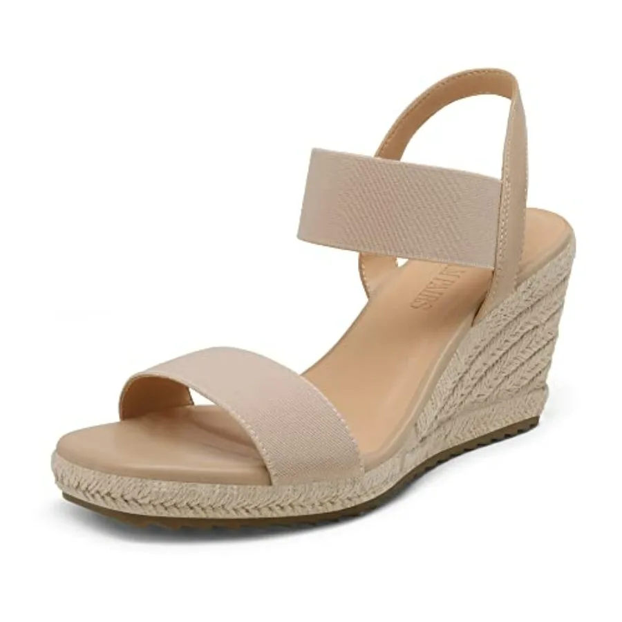 Womens Open Toe Espadrilles Dressy Platform Sandals Slip on Elastic Ankle Strap Wedges Sandals
Womens Open Toe Espadrilles Dressy Platform Sandals Slip on Elastic Ankle Strap Wedges Sandals