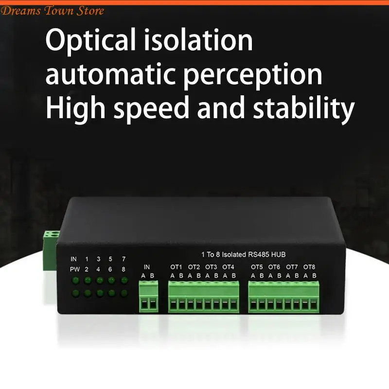 HX6A 8-port 485 Hub 1 to 8 RS485 Splitter 485 Docking Station Industrial Grade optically Isolated Hub Dual Way Conmmunication
HX6A 8-port 485 Hub 1 to 8 RS485 Splitter 485 Docking Station Industrial Grade optically Isolated Hub Dual Way Conmmunication