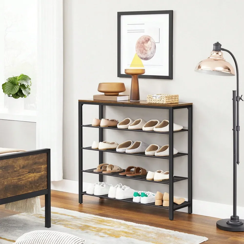 Shoe Rack, 5Tier Shoe Storage Organizer With 4 Metal Mesh Shelves For 1620 Pairs And Large Surface For Bags, For Entryway, Hall
Shoe Rack, 5Tier Shoe Storage Organizer With 4 Metal Mesh Shelves For 1620 Pairs And Large Surface For Bags, For Entryway, Hall