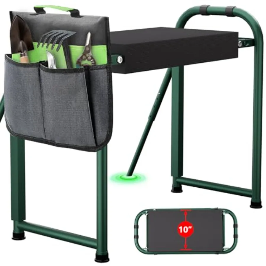 Foldable Garden Kneeler and Seat with Anti-Tipping Design Thick Soft Kneeling Pad in Green Heavy Duty Gardening Stool with Tool
Foldable Garden Kneeler and Seat with Anti-Tipping Design Thick Soft Kneeling Pad in Green Heavy Duty Gardening Stool with Tool
