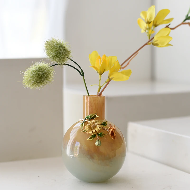 Colorful Enamel Glass Handmade Art Vase Luxury Home Decoration Desktop Flower Container Living Room Bedroom Festivals Office
Colorful Enamel Glass Handmade Art Vase Luxury Home Decoration Desktop Flower Container Living Room Bedroom Festivals Office