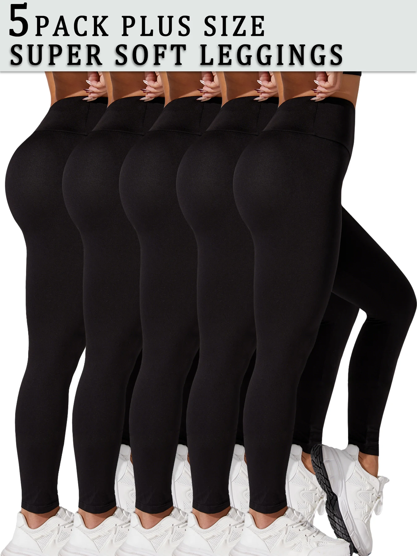 5 Pack Plus Size Super Soft Leggings for Women, High Waisted Tummy Control No See Through Workout Yoga Running Pants Leggings
5 Pack Plus Size Super Soft Leggings for Women, High Waisted Tummy Control No See Through Workout Yoga Running Pants Leggings