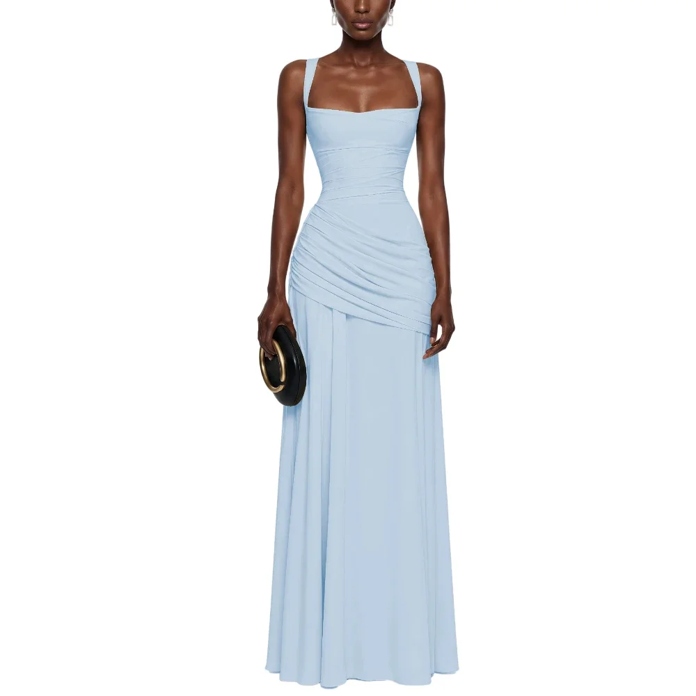 2026 Summer New Elegant Solid Pleated Sling Dress Sleeveless Backless Slim Fit Dresses Chic Banquet Club Evening Party Gowns
2026 Summer New Elegant Solid Pleated Sling Dress Sleeveless Backless Slim Fit Dresses Chic Banquet Club Evening Party Gowns