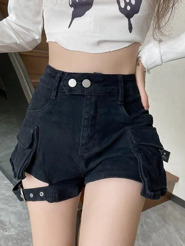 High Waist American Retro Denim Shorts Women's Summer Design Large Pocket Spicy Girl A-Line Hot Pants Cotton Stretch Fabric
High Waist American Retro Denim Shorts Women's Summer Design Large Pocket Spicy Girl A-Line Hot Pants Cotton Stretch Fabric