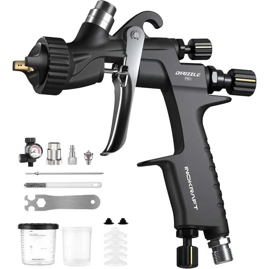 Pro LVLP Spray Gun Precise Low-Overspray Performance with Ultra-Light 340g Design. Includes 1.3B/1.3C Nozzles and Acces
Pro LVLP Spray Gun Precise Low-Overspray Performance with Ultra-Light 340g Design. Includes 1.3B/1.3C Nozzles and Acces
