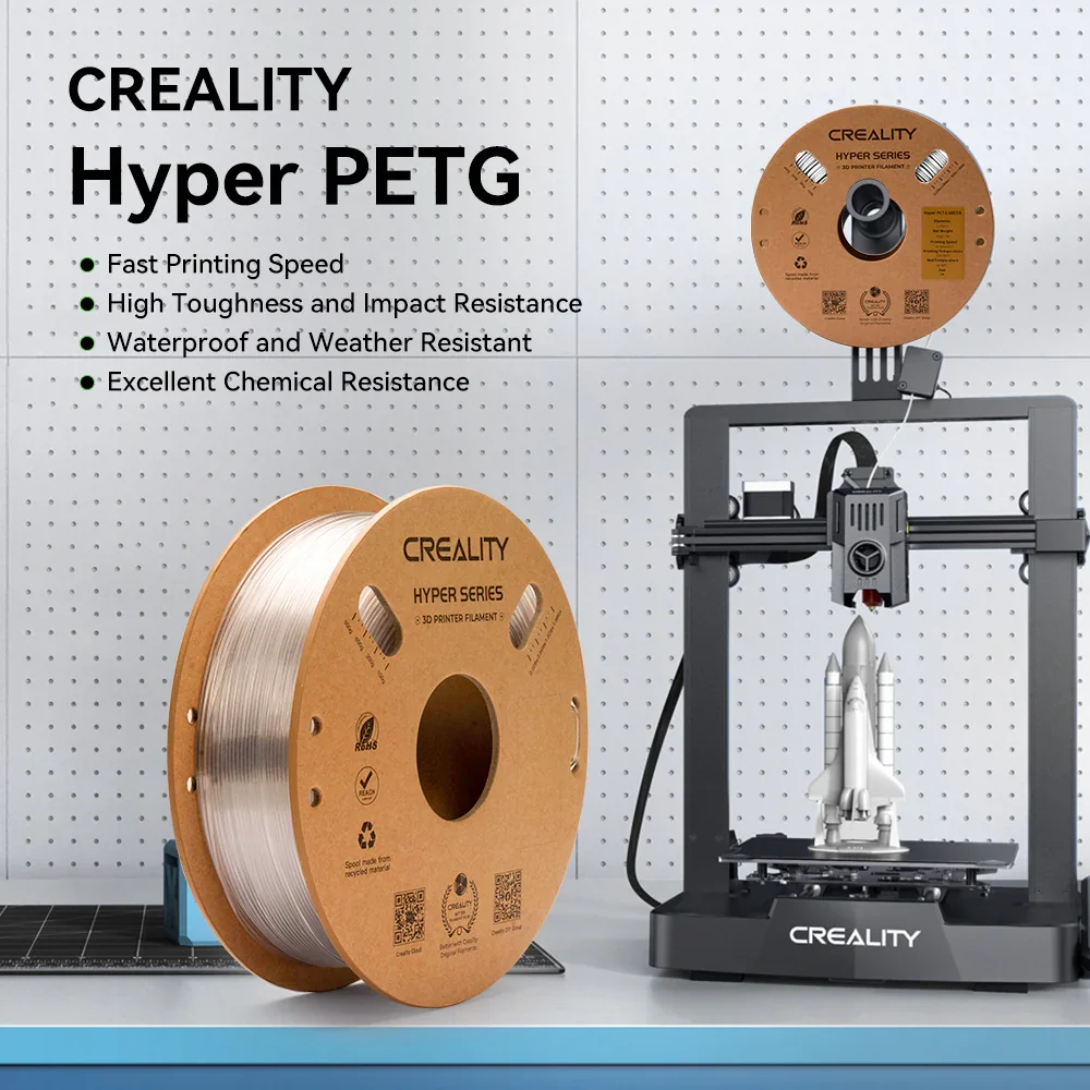 Creality Hyper PETG Filament 1.75mm High Speed 50-300mm/s 1kg/Spool Hyper PETG Filament Diameter ± 0.05 Mm for K1 Max 3D Printer
Creality Hyper PETG Filament 1.75mm High Speed 50-300mm/s 1kg/Spool Hyper PETG Filament Diameter ± 0.05 Mm for K1 Max 3D Printer