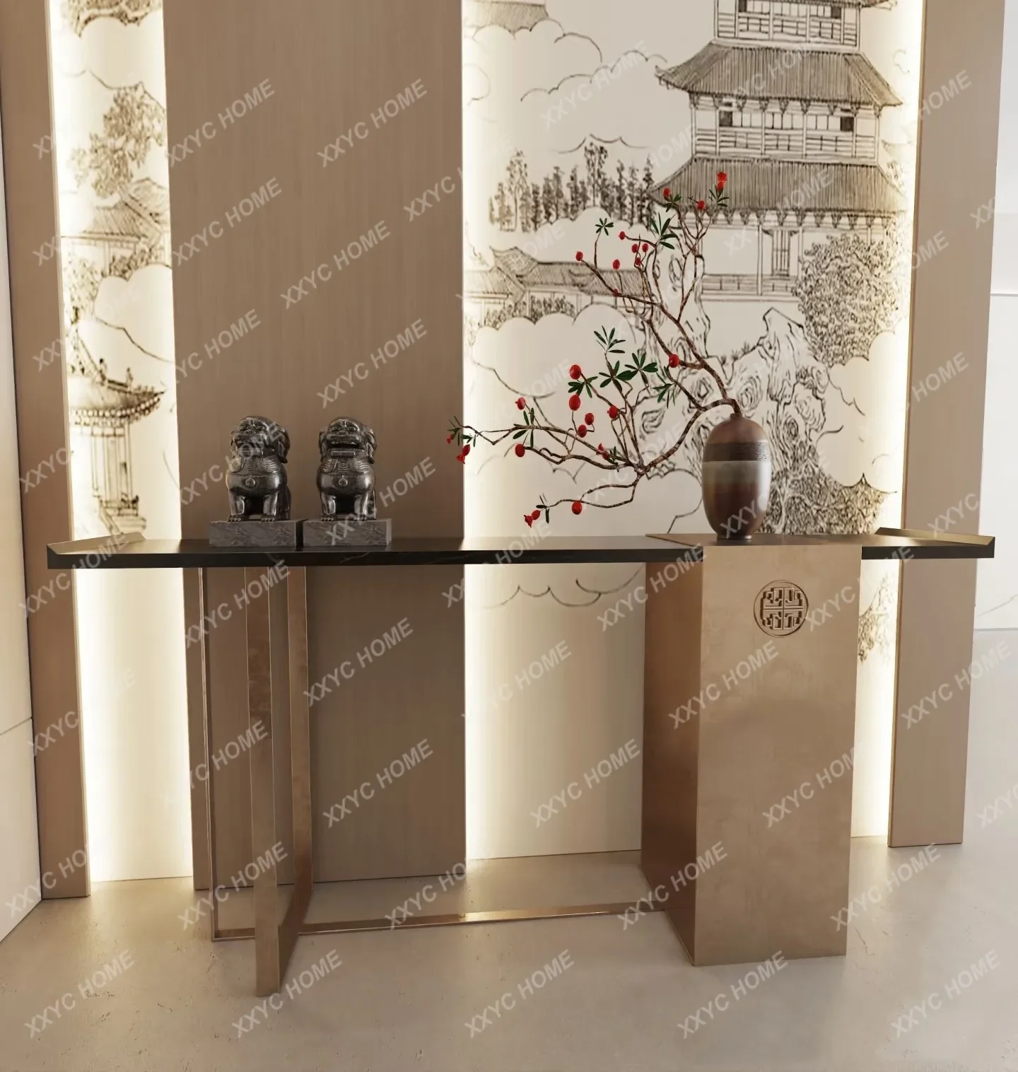 NN Song-style aesthetics, retro porch, strip case, entrance porch table, simple solid wood porch FT
NN Song-style aesthetics, retro porch, strip case, entrance porch table, simple solid wood porch FT