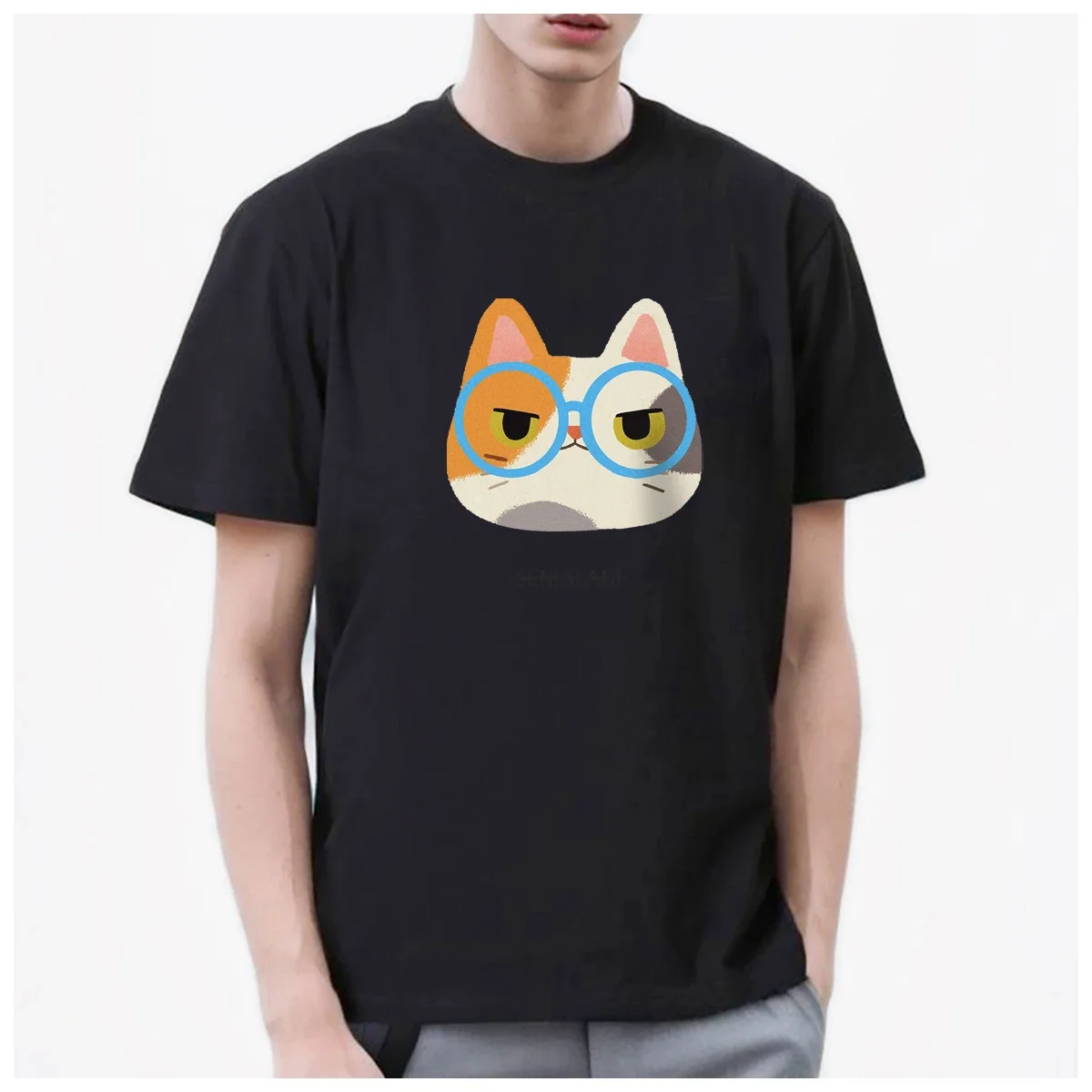 Illustration of cute cat with glasses on its head Artistic men's t shirt Women Fashion 100% Cotton summer casual Breathable Tops
Illustration of cute cat with glasses on its head Artistic men's t shirt Women Fashion 100% Cotton summer casual Breathable Tops