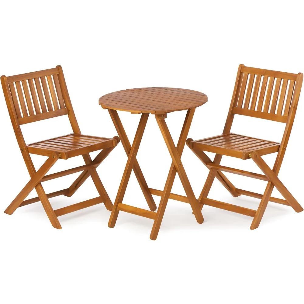 3-Piece Acacia Wood Bistro Set, Wooden Folding Patio Furniture for Garden Backyard Balcony Porch w/ 1 Coffee Table and 2 Foldab
3-Piece Acacia Wood Bistro Set, Wooden Folding Patio Furniture for Garden Backyard Balcony Porch w/ 1 Coffee Table and 2 Foldab