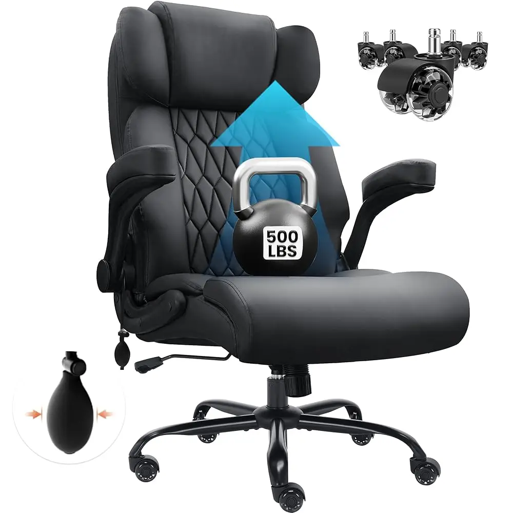 500Lbs Big And Tall Office Chair Adjustable Lumbar Support For Ba Pain, Extra Wide Seat Executive Ergonomic Comfy Computer Desk
500Lbs Big And Tall Office Chair Adjustable Lumbar Support For Ba Pain, Extra Wide Seat Executive Ergonomic Comfy Computer Desk