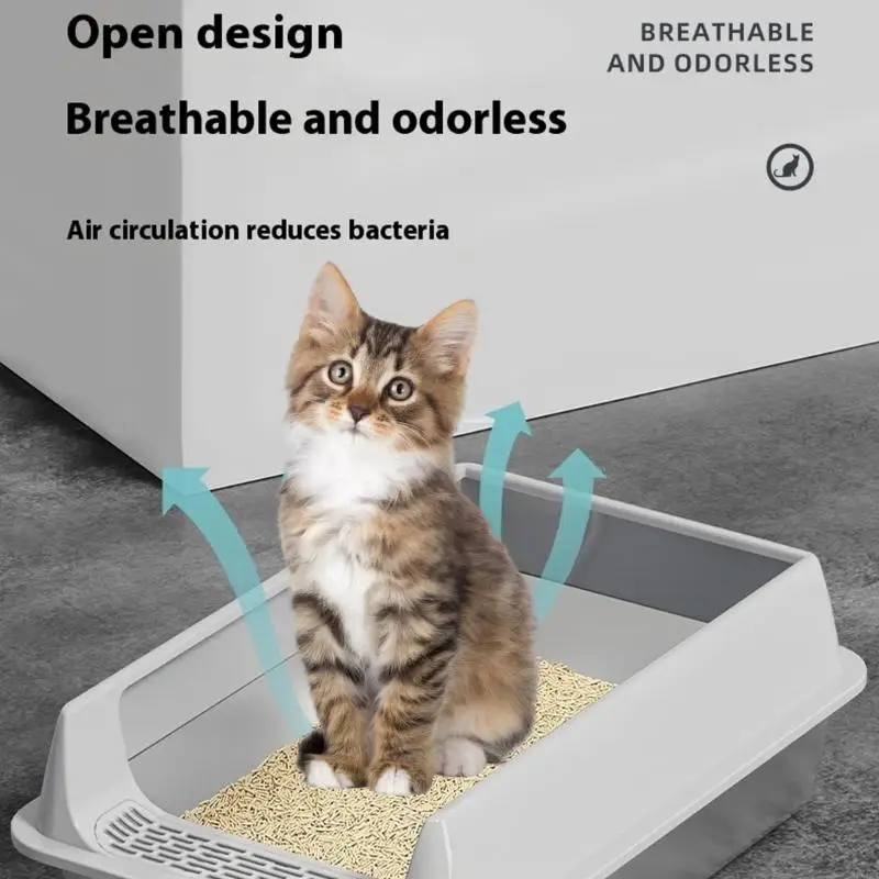 Antisplash Cats Waste Tray Open Top Design Low Entry Litter Box for Large Cats KXRE
Antisplash Cats Waste Tray Open Top Design Low Entry Litter Box for Large Cats KXRE