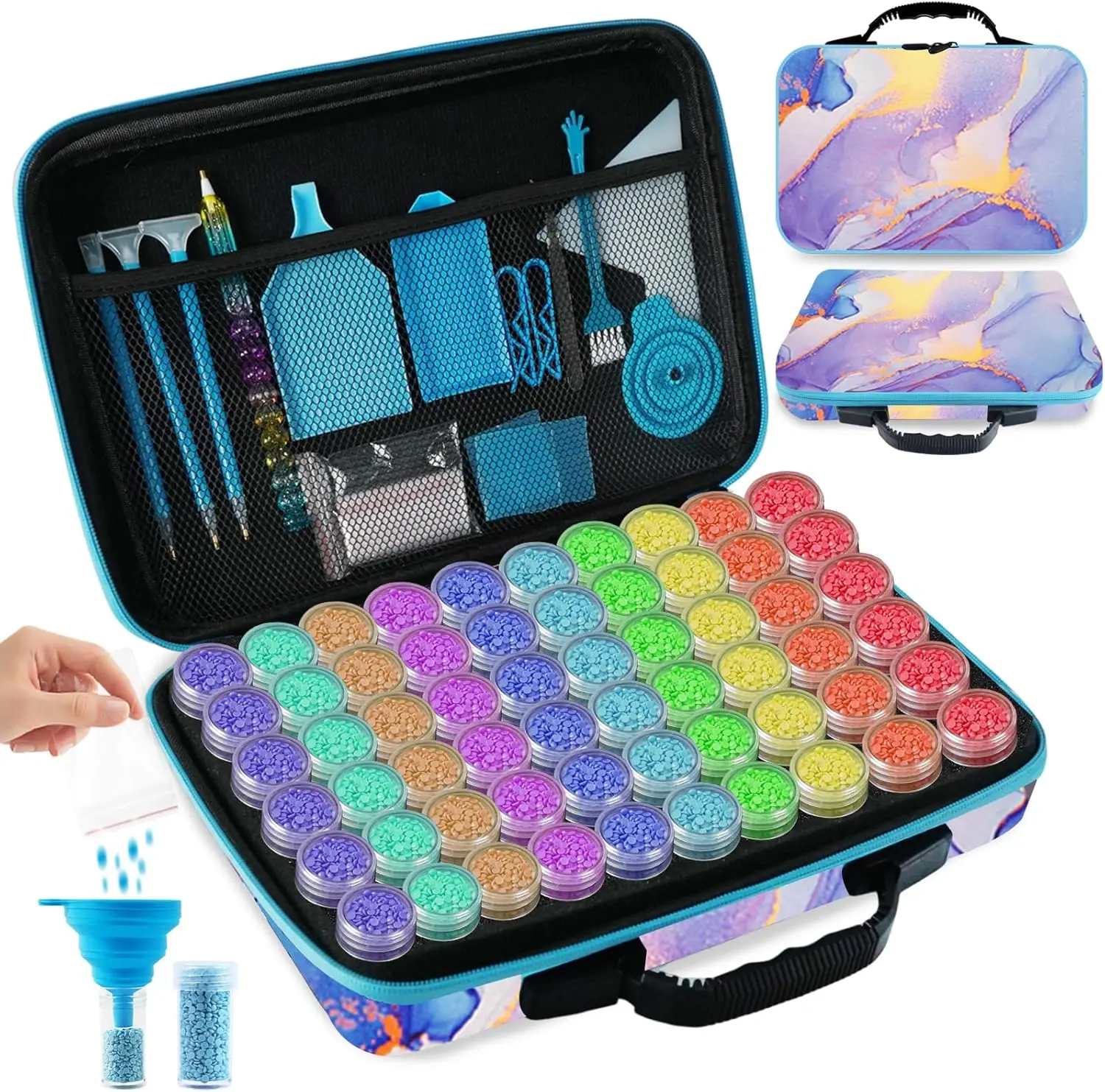 60 Slot Diamond Painting Storage Case, Portable Organizer with Accessories for Rhinestones & Beads
60 Slot Diamond Painting Storage Case, Portable Organizer with Accessories for Rhinestones & Beads