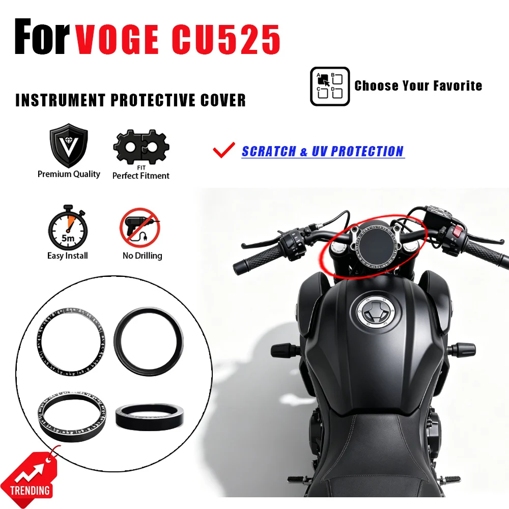 For VOGE CU525 Motorcycle Instrument Decorative Cover Aluminum Alloy Speedometer Ring Protective Shell Accesorios Moto
For VOGE CU525 Motorcycle Instrument Decorative Cover Aluminum Alloy Speedometer Ring Protective Shell Accesorios Moto
