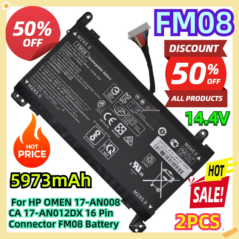 For HP OMEN 17-AN008CA 17-AN012DX 16 Pin Connector FM08 Battery 2pcs
For HP OMEN 17-AN008CA 17-AN012DX 16 Pin Connector FM08 Battery 2pcs