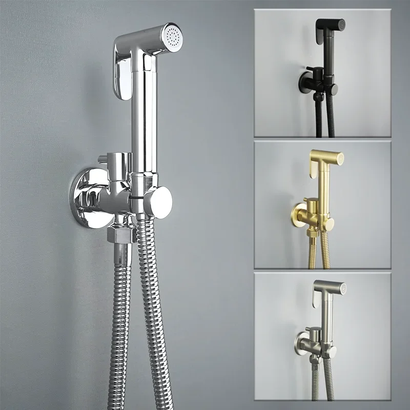 Wall Mounted Toilet Shower Bidet Faucet Set Chrome/Black/Brushed Gold/Metal Grey Shattaff for Bathroom Toilet Spring PVC SS Hose
Wall Mounted Toilet Shower Bidet Faucet Set Chrome/Black/Brushed Gold/Metal Grey Shattaff for Bathroom Toilet Spring PVC SS Hose