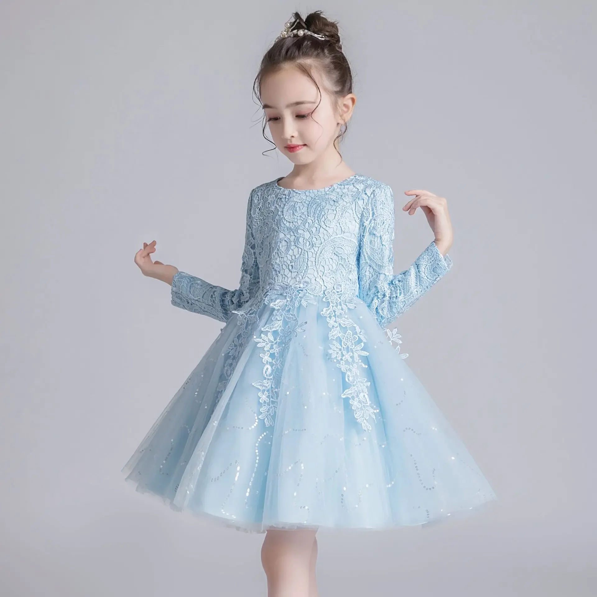 Fashion Flower Girl Dresses for Weddings Lace Long Sleeve Children Bridesmaid Dresses Spring Autumn Girls Party Dress customized
Fashion Flower Girl Dresses for Weddings Lace Long Sleeve Children Bridesmaid Dresses Spring Autumn Girls Party Dress customized