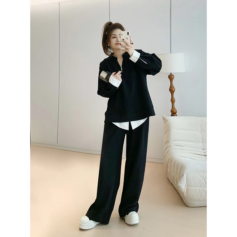 Autumn Island Contrast Color Blo Long Sve Top Casual Long Pants Two Piece Set Cotton Blend Button up Faion Ensemble
Autumn Island Contrast Color Blo Long Sve Top Casual Long Pants Two Piece Set Cotton Blend Button up Faion Ensemble