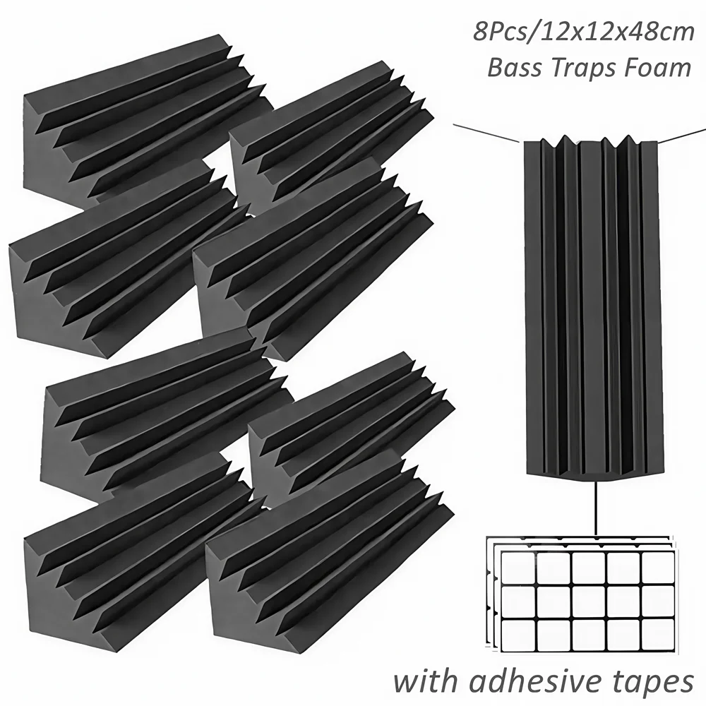 8 шт. 12x12x48 см акустическая длинная ловушка для басов угловая пена для обработки звука губка студия акустическая пена высокой плотности с клейкими лентами
8 шт. 12x12x48 см акустическая длинная ловушка для басов угловая пена для обработки звука губка студия акустическая пена высокой плотности с клейкими лентами