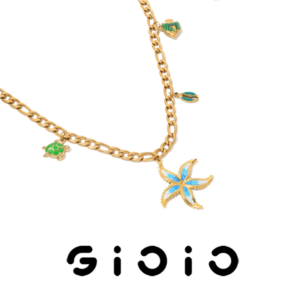 GIOIO Gold-Plated Stainless Steel Oil Drip Starfish Pendant Necklaces For Women’s Vacation Travel Matching Jewelry Accessories
GIOIO Gold-Plated Stainless Steel Oil Drip Starfish Pendant Necklaces For Women’s Vacation Travel Matching Jewelry Accessories