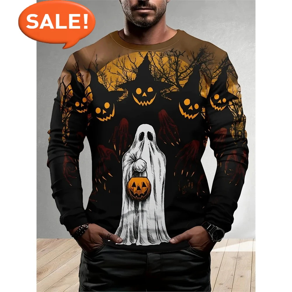Halloween Graphic T shirts Vintage Men's Clothing Round Neck Long Sleeve T shirt Men Ghost Print for Men Clothing Y2K Streetwear
Halloween Graphic T shirts Vintage Men's Clothing Round Neck Long Sleeve T shirt Men Ghost Print for Men Clothing Y2K Streetwear