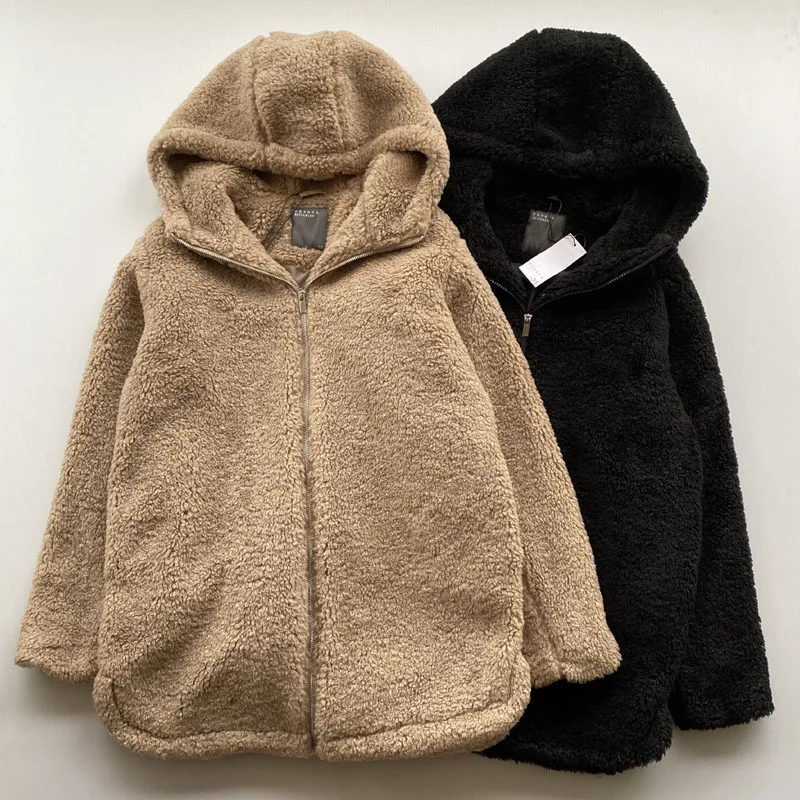 High Quali Lamb Fur Jaet Thi Warm Hooded Coat Long Sve Mid-Length Large Size Women's Faion Woolen Outerwear
High Quali Lamb Fur Jaet Thi Warm Hooded Coat Long Sve Mid-Length Large Size Women's Faion Woolen Outerwear