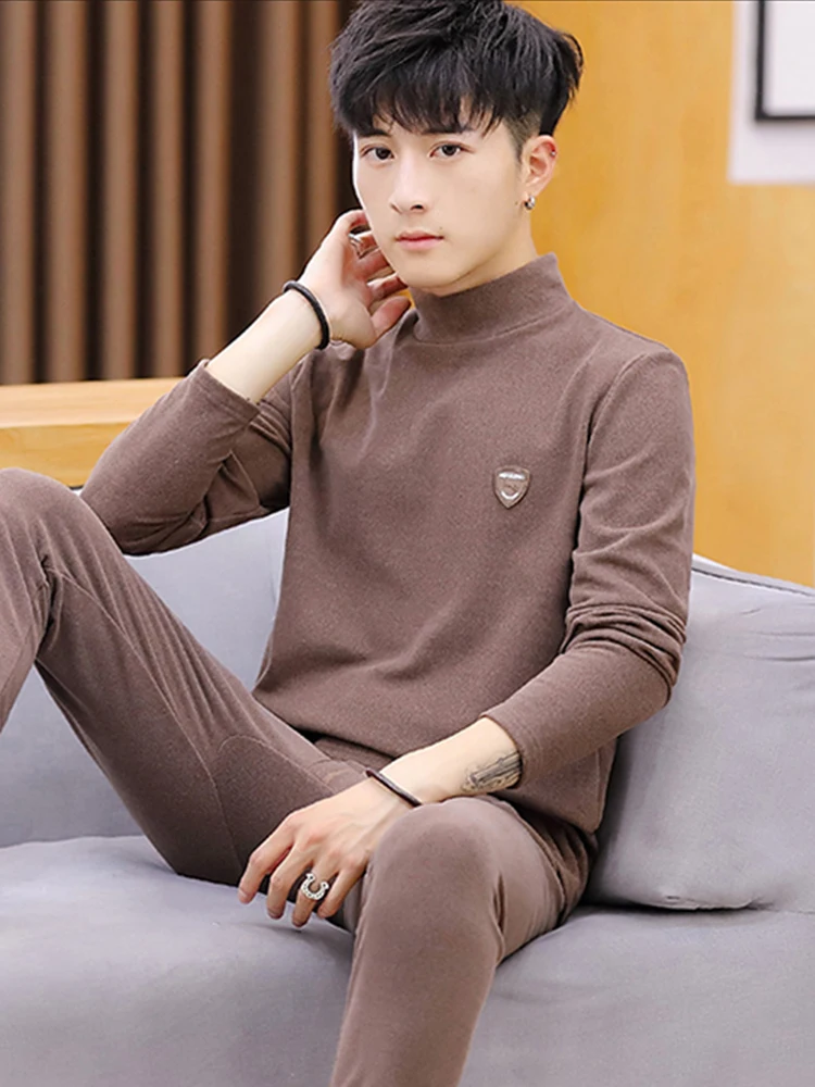 Warm Underwear Men's f High Collar Anti-Cold Velvet Autumn Clothes Set Autumn Winter Youth Student Cotton Wool irt
Warm Underwear Men's f High Collar Anti-Cold Velvet Autumn Clothes Set Autumn Winter Youth Student Cotton Wool irt