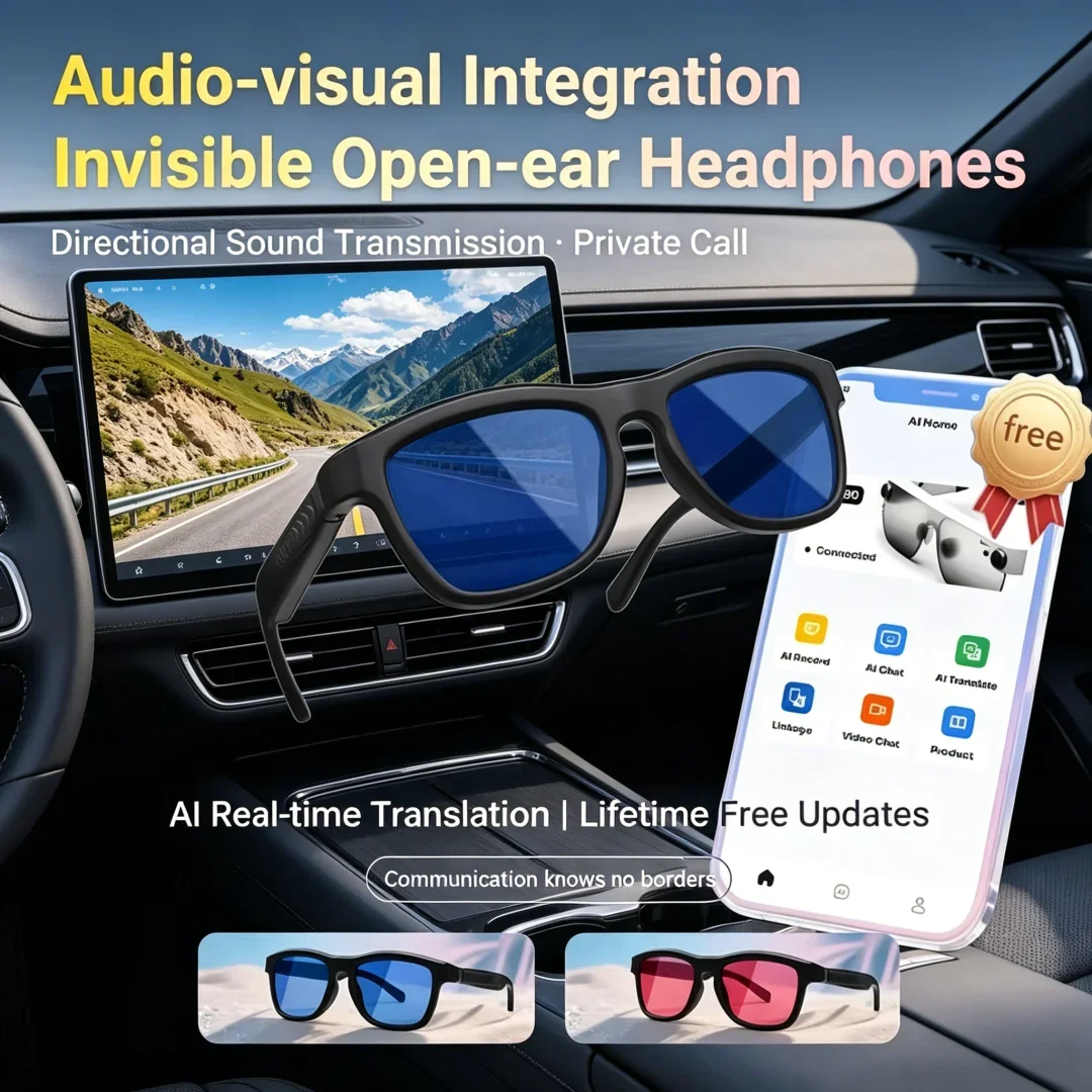 Изысканные умные очки с ИИ, Bluetooth, сенсорным затемнением, универсальные электрохромные очки, элитные очки с интеллектуальным переводом на ИИ-языке
Изысканные умные очки с ИИ, Bluetooth, сенсорным затемнением, универсальные электрохромные очки, элитные очки с интеллектуальным переводом на ИИ-языке