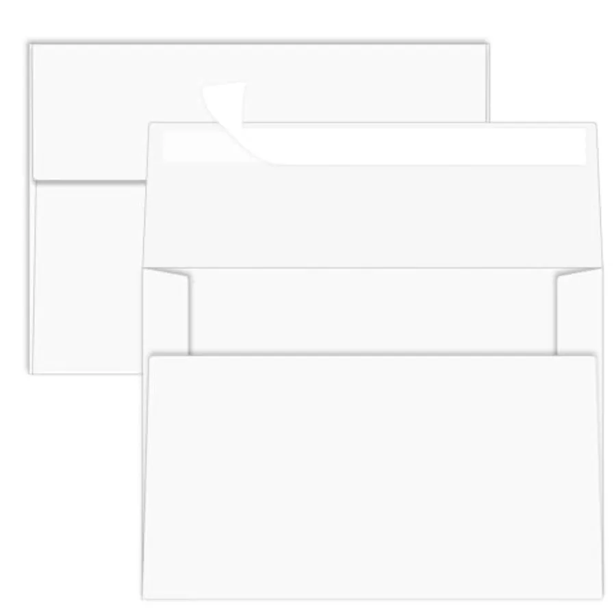 50 Packs A7 Envelopes, 5x7 Envelopes for Invitations, Self Seal for Weddings, Graduation, Baby Shower, Birthday, Greeting Cards
50 Packs A7 Envelopes, 5x7 Envelopes for Invitations, Self Seal for Weddings, Graduation, Baby Shower, Birthday, Greeting Cards