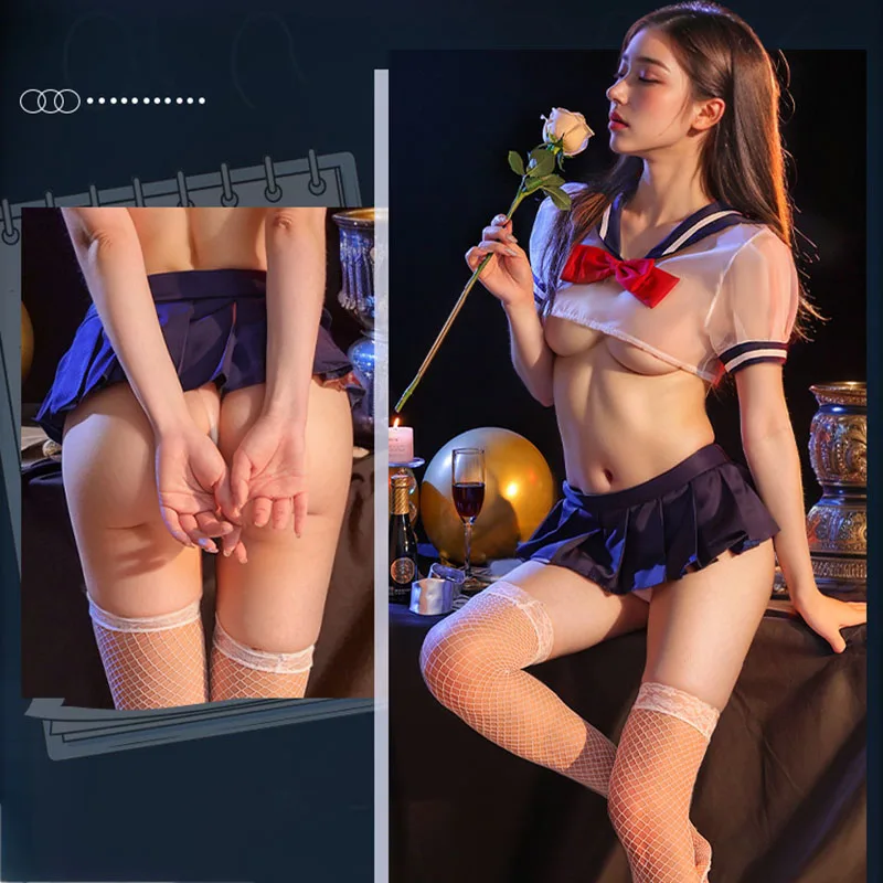 Anime Women Cute Bow Japanese Student Uniform Cosplay Costume Sexy JK Transparent Shirt Pleated Skirt Set Role Play Sexy Outfit
Anime Women Cute Bow Japanese Student Uniform Cosplay Costume Sexy JK Transparent Shirt Pleated Skirt Set Role Play Sexy Outfit