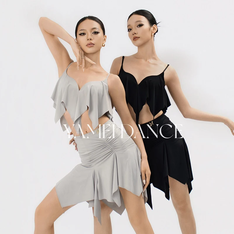 New Summer Latin Dance Clothes Women Ruffled Short Tops Irregular Skirt Adult Latin Practice Clothes Rumba Dancewear DNV27328
New Summer Latin Dance Clothes Women Ruffled Short Tops Irregular Skirt Adult Latin Practice Clothes Rumba Dancewear DNV27328