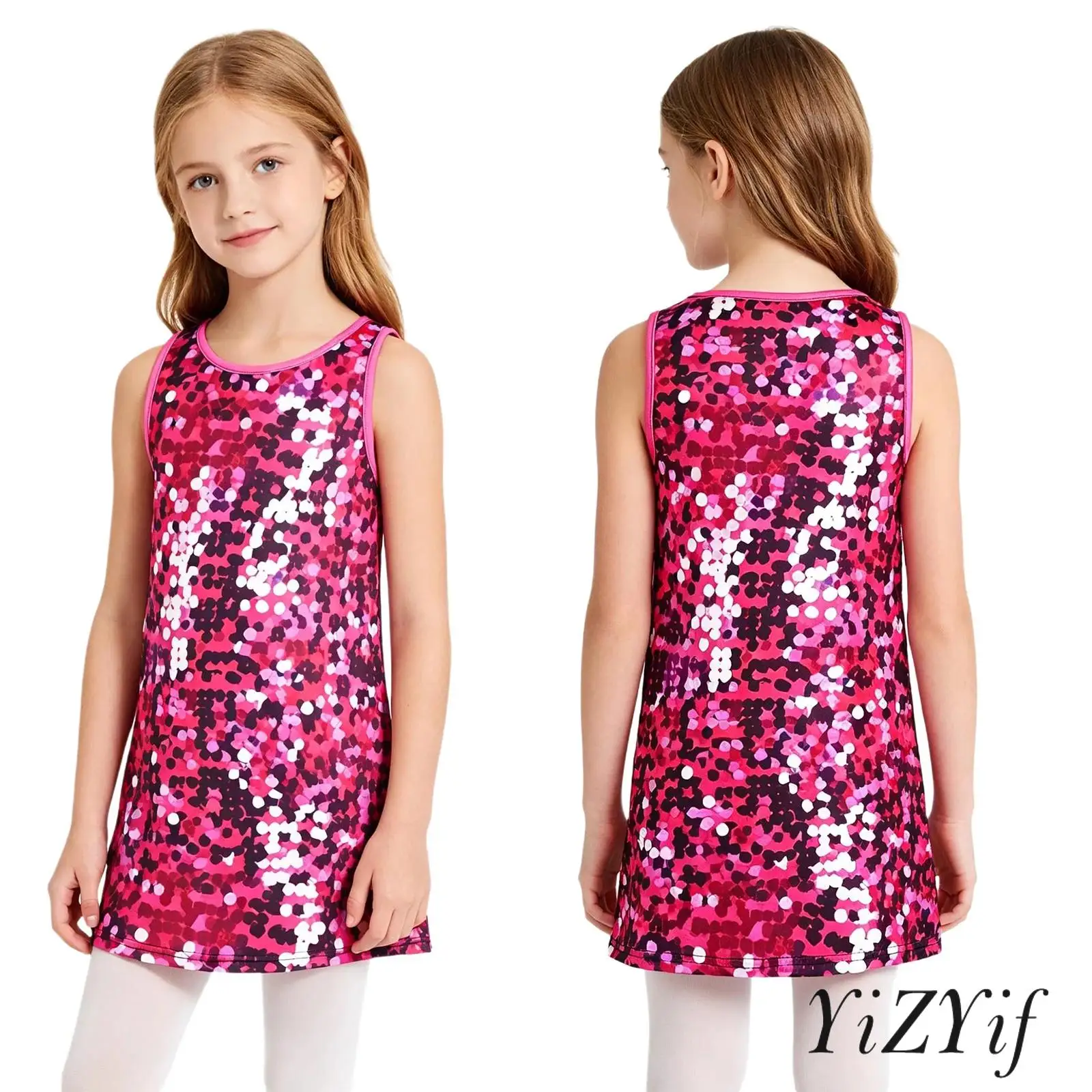 Child Girls Sleeveless Sequin Print Sundress Kids Street Dance Costume for Jazz Dance Stage Ballroom Disco Party Clubwear
Child Girls Sleeveless Sequin Print Sundress Kids Street Dance Costume for Jazz Dance Stage Ballroom Disco Party Clubwear