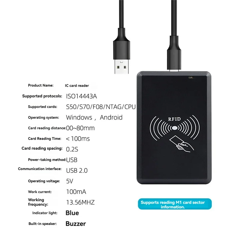 【Flash Sale】USB RFID Reader IC Card Reader Contactless Smart Card Reader HID Driver-Free Support Window Linux Android System
【Flash Sale】USB RFID Reader IC Card Reader Contactless Smart Card Reader HID Driver-Free Support Window Linux Android System