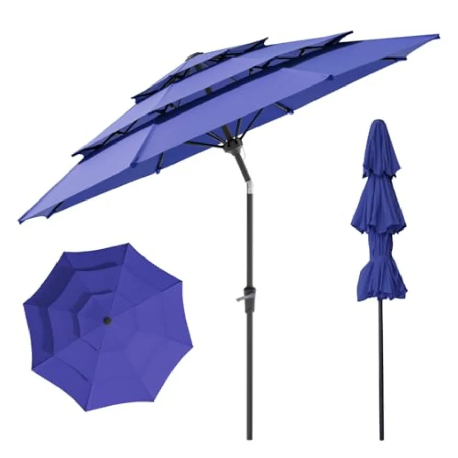 9ft Outdoor Patio Umbrella 3 Tier Vented Umbrella with One Push Button Tilt and Crank 8 Sturdy Fiberglass Ribs Market Table Umb
9ft Outdoor Patio Umbrella 3 Tier Vented Umbrella with One Push Button Tilt and Crank 8 Sturdy Fiberglass Ribs Market Table Umb