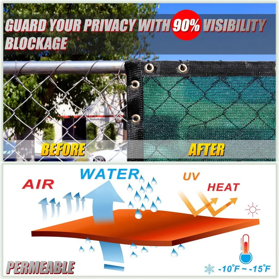 6 x 50 Green Fence Privacy Screen Windscreen Cover Fabric Shade Tarp Netting Mesh Cloth Commercial Grade 170 GSM Cable Zip Ties
6 x 50 Green Fence Privacy Screen Windscreen Cover Fabric Shade Tarp Netting Mesh Cloth Commercial Grade 170 GSM Cable Zip Ties